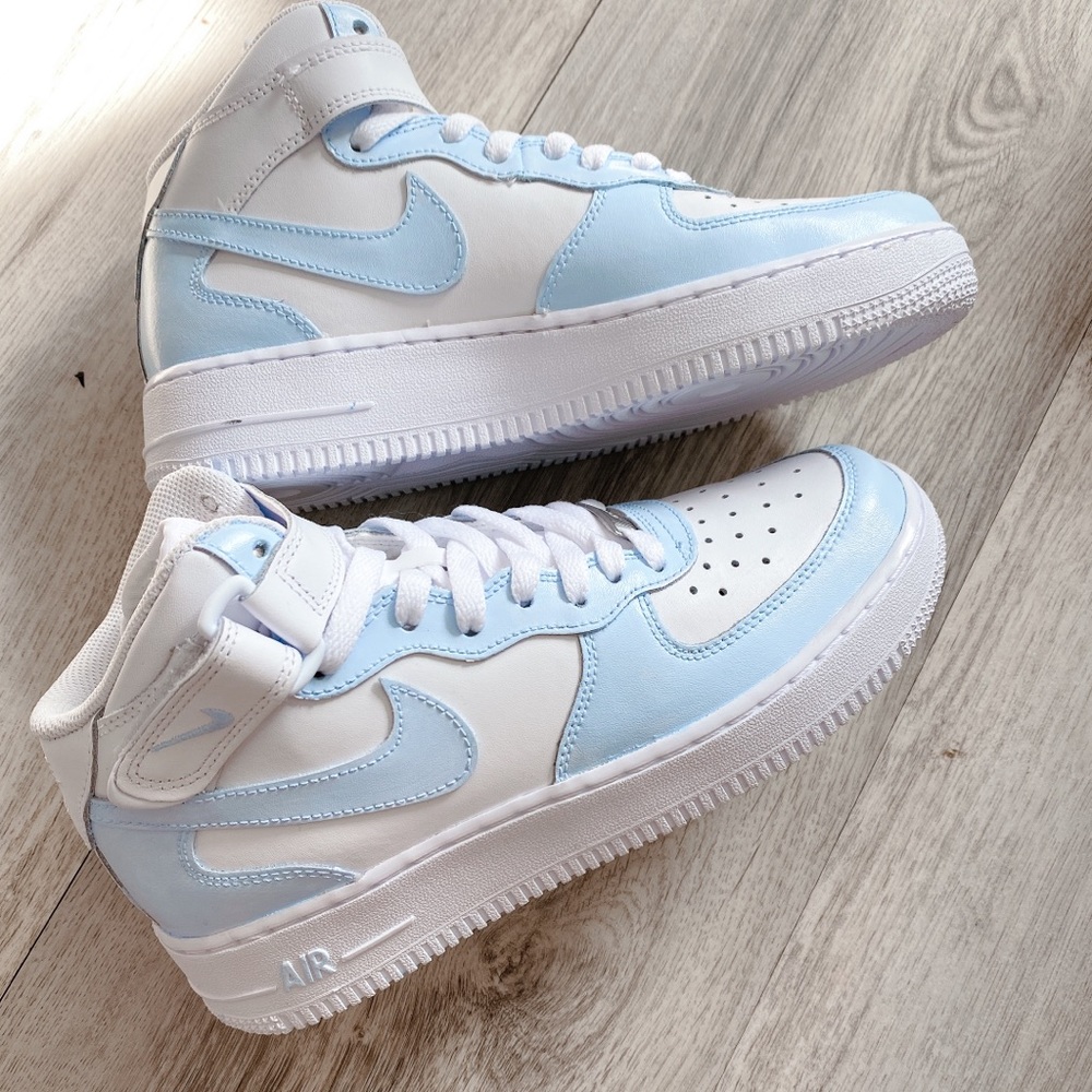 Nike air force 1 mid custom baby blue - Picture 3 of 3